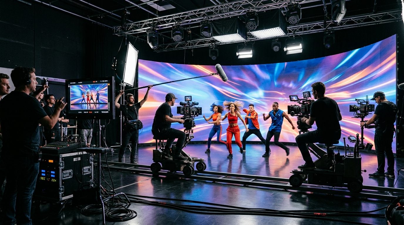 P Square Studio TV and media shoot in action